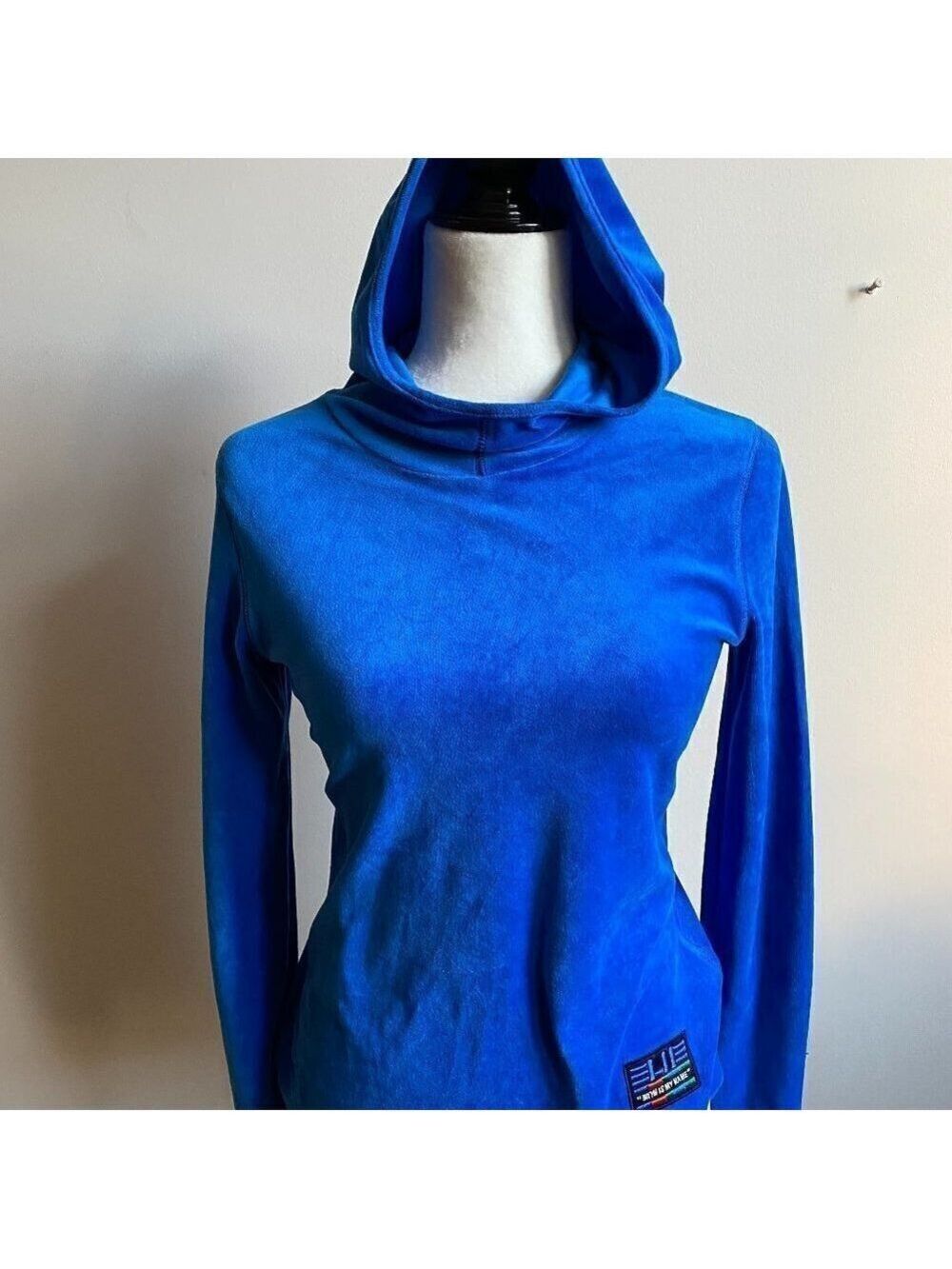 SJYP hooded blue sweater long sleeve Small Korean